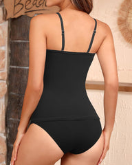 Curvva® Women's Bandeau Bikini Swimsuits 2 Piece Strapless Tummy Control Bathing Suit