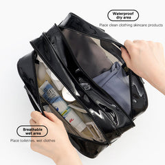 Curvva® New Portable Waterproof Large Capacity Wet And Dry Separation Toiletry Makeup Storage And Awimming Bag