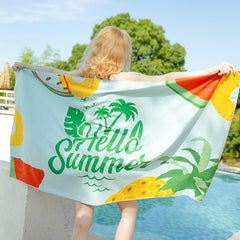 Curvva® Double Sided Velvet Beach Towel For Seaside Swimming Quick Drying Bath Towel