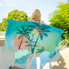 Curvva® Double Sided Velvet Beach Towel For Seaside Swimming Quick Drying Bath Towel
