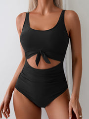 Curvva® Women's One Piece Swimsuit Tummy Control Slimming Bathing Suit Cutout Tie Knot Swimwear