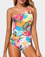 Curvva® One Shoulder One Piece Swimsuit for Women Tummy Control Bathing Suits