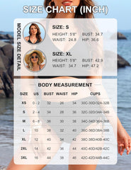 Curvva® Womens High Waisted Bikini Sets Drawstring Tummy Control Swimsuits Crisscross Tie Back Bathing Suit