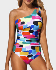 Curvva® One Shoulder One Piece Swimsuit for Women Tummy Control Bathing Suits
