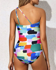 Curvva® One Shoulder One Piece Swimsuit for Women Tummy Control Bathing Suits